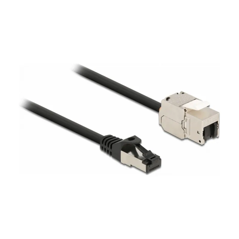 Cable RJ45 macho a Módulo Keystone RJ45 hembra Cat.6A 25 cm
