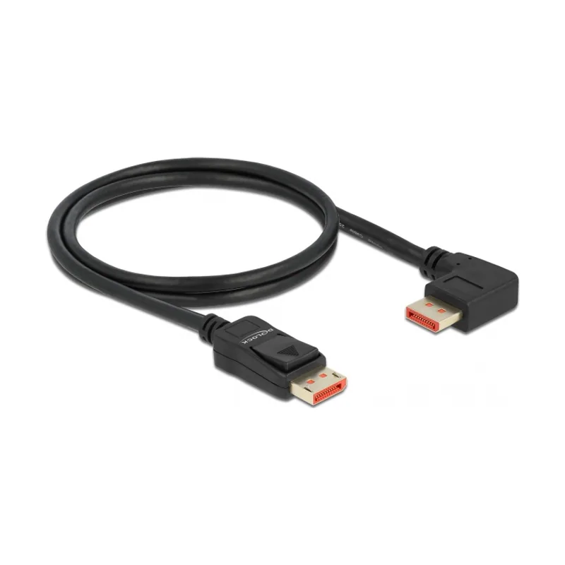 Cable DisplayPort macho recto a macho 90° derecha angular 8K 60 Hz 1 m