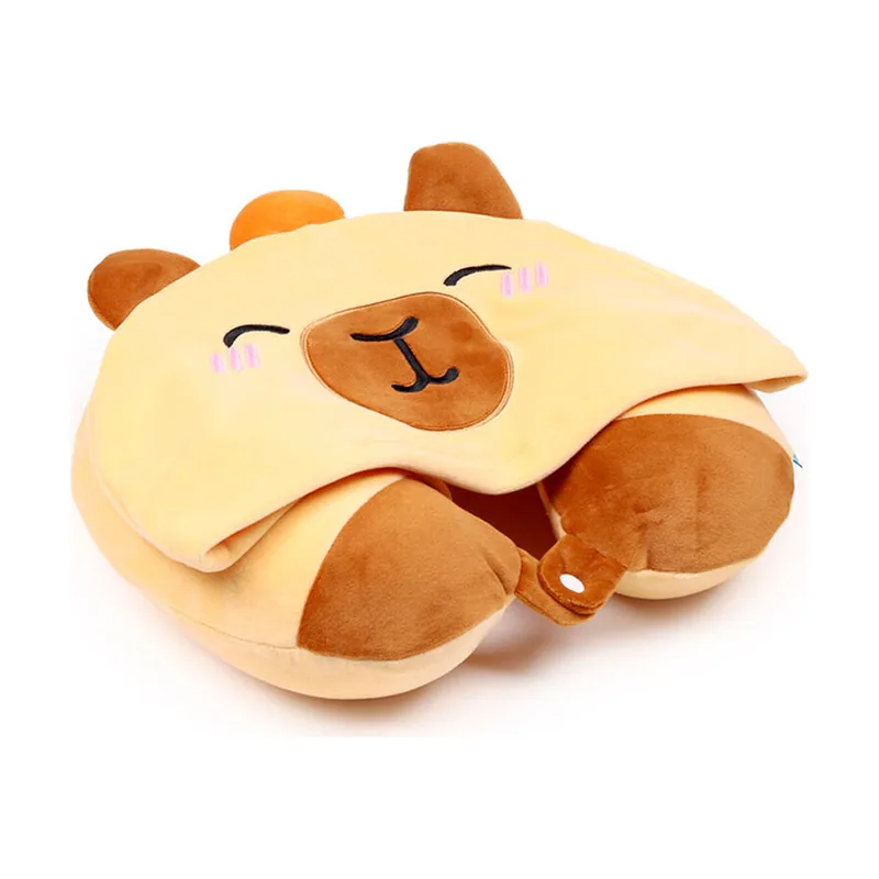 Almohada viaje capucha duke el capibara hoodeazzz
