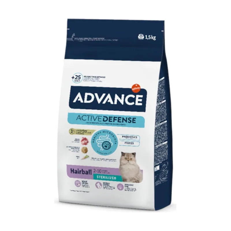 Advance 1.5 kg Sterilized Hairball Pavo y Cebada pienso