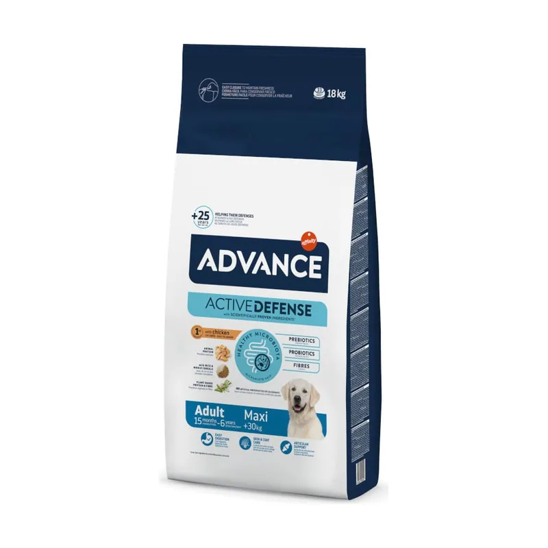 Advance 18 kg Active Defense Maxi Adult pollo y arroz pienso