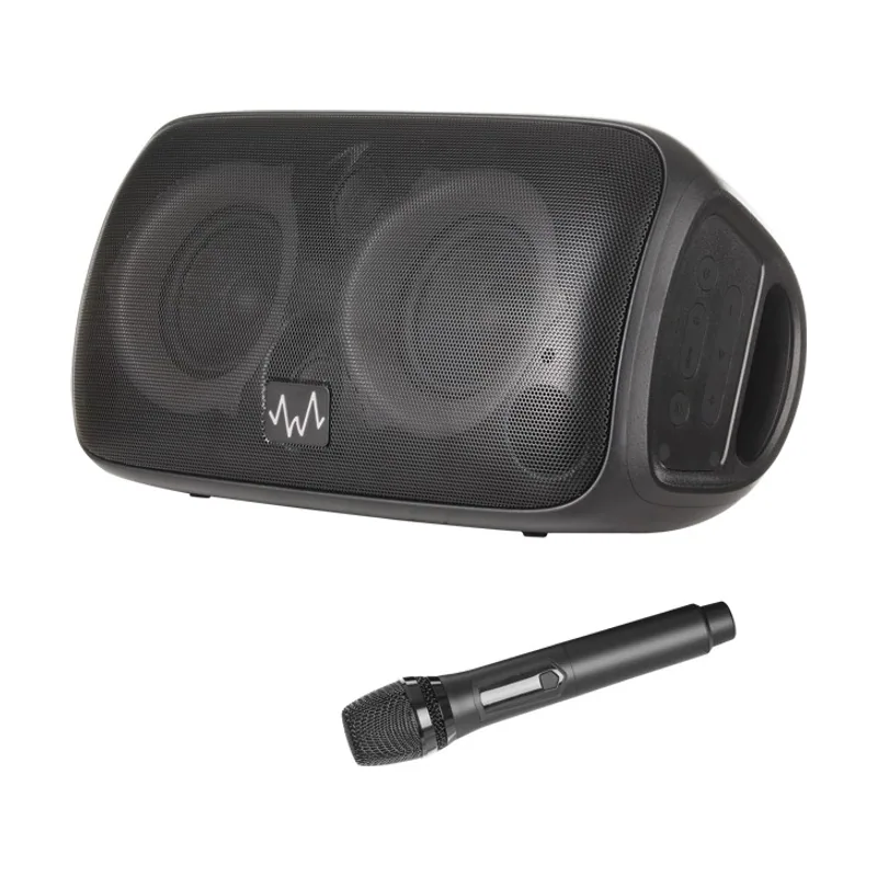 Wave altavoz para fiestas altavoz bluetooth portátil con micrófono y luces led para disfrutar de la música en cualquier momento y lugar.