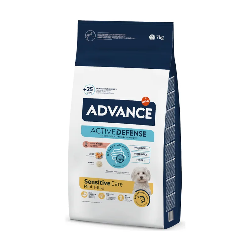 Advance 7 kg Active Defense Mini Sensitive Salmón y Arroz pienso