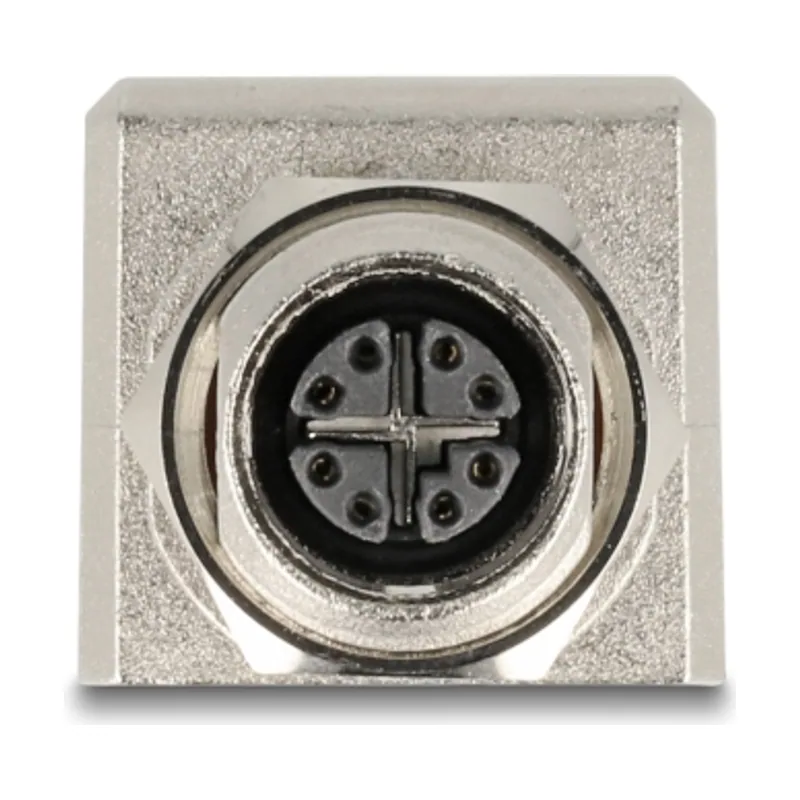 Adaptador M12 código X de 8 pines hembra a RJ45 hembra Cat.6A STP blindado recto