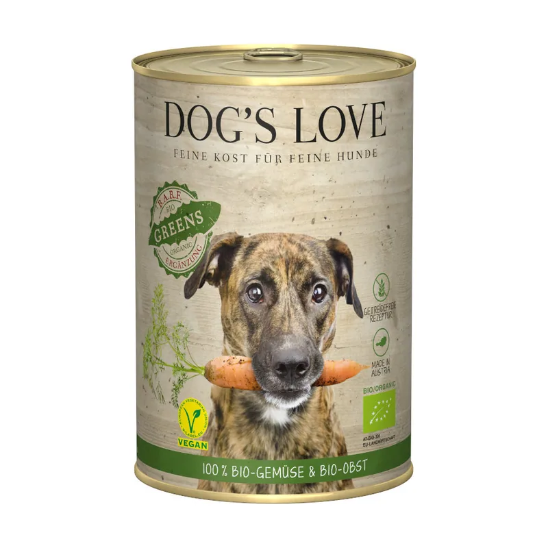 Dog's Love 400 g Adulto Bio Greens Vegan lata