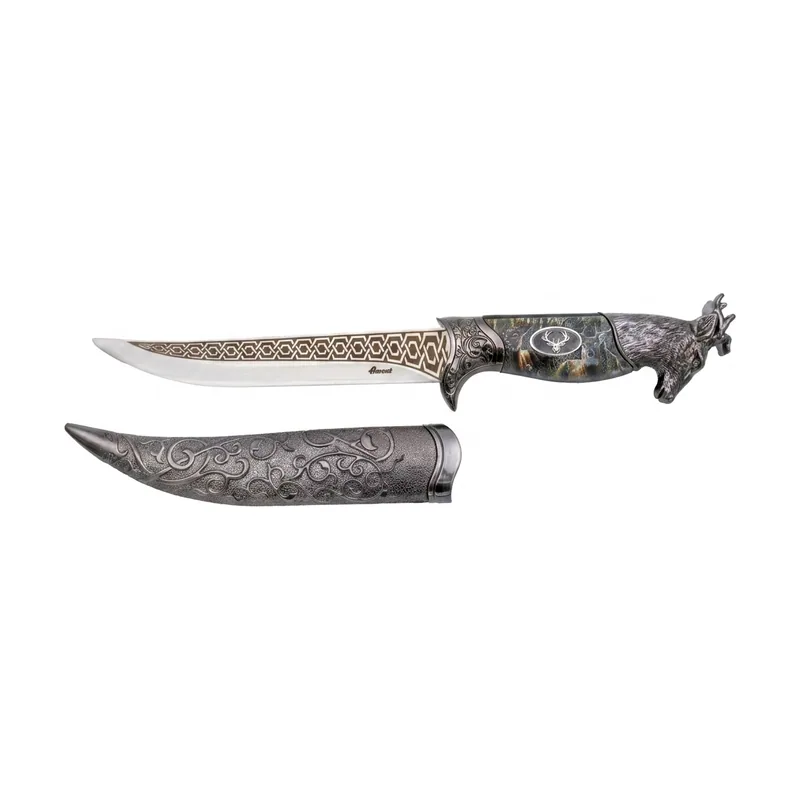 Daga Decorativa S0524C Ciervo 31,5 cm con Hoja de Acero Grabada 16,5 cm
