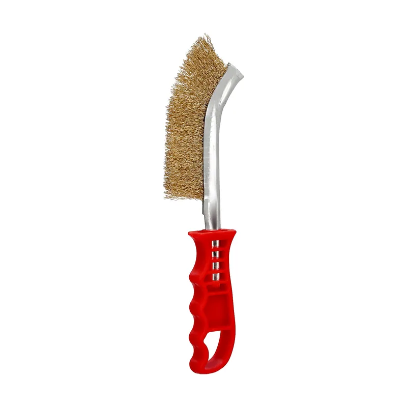 Wolfpack Linea Profesional Cepillo Acero Latonado Mango Rojo 25 cm.