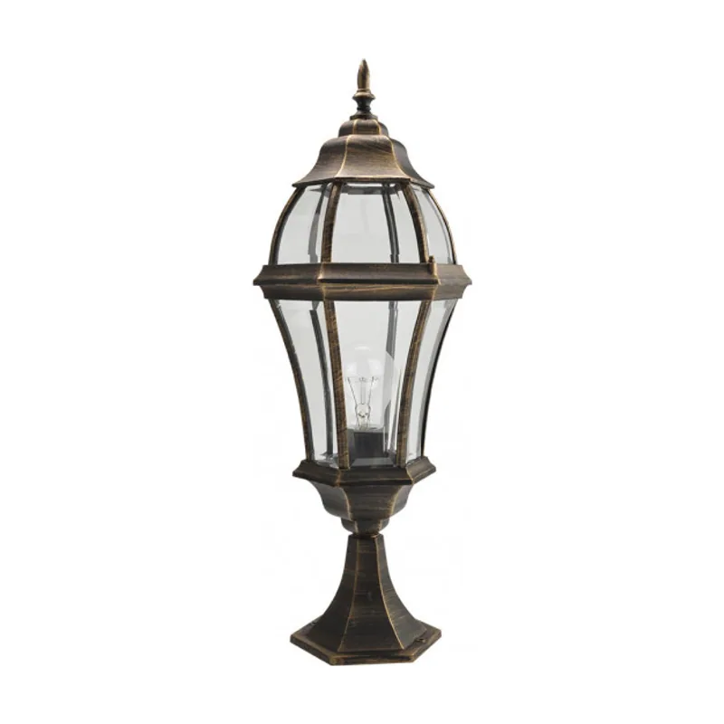 Sobremuro exterior aluminio becrux 1xe27 neg/oro 64,5x21x21 cm ip44