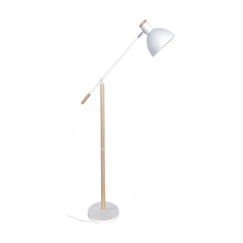 Pie salon biel 1xe27 blanco/haya 151x25x70 cm orientable 360º y articulable