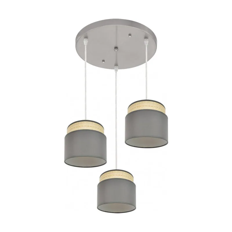FABRILAMP Plafon Natural/gris modelo Kandy 3luces Regulable