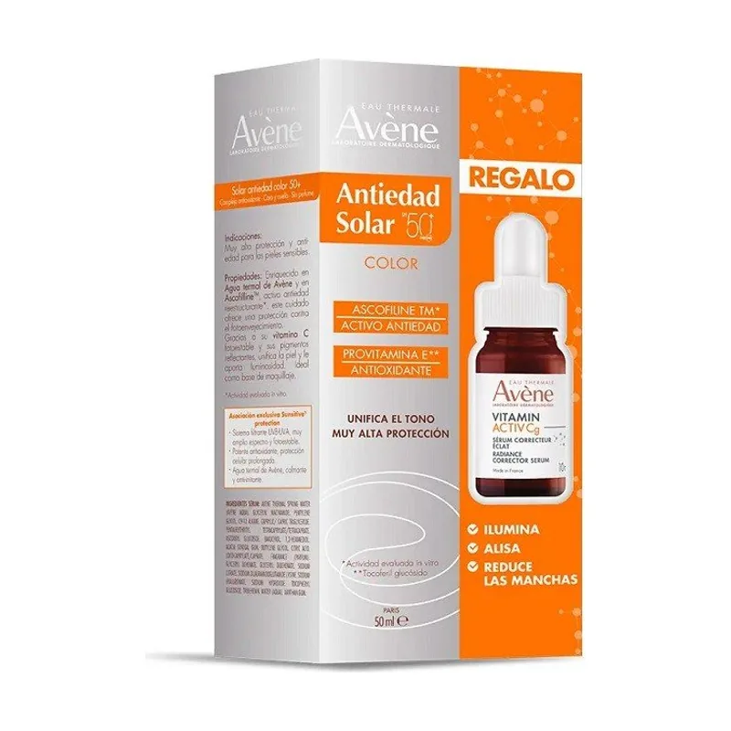 Avène Protector Solar Antiedad con SPF50 + Sérum Vitamin Activ Cg