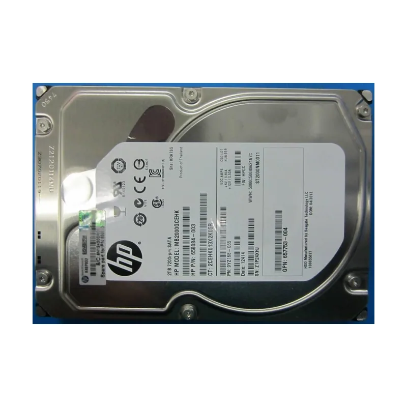 Hewlett Packard Enterprise 2Tb 7.2K RPM SATA **Shipping Spares**