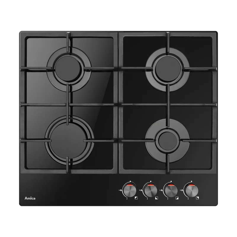 PGCA6100APB hobs Negro Integrado 59 cm Encimera de gas 4 zona s