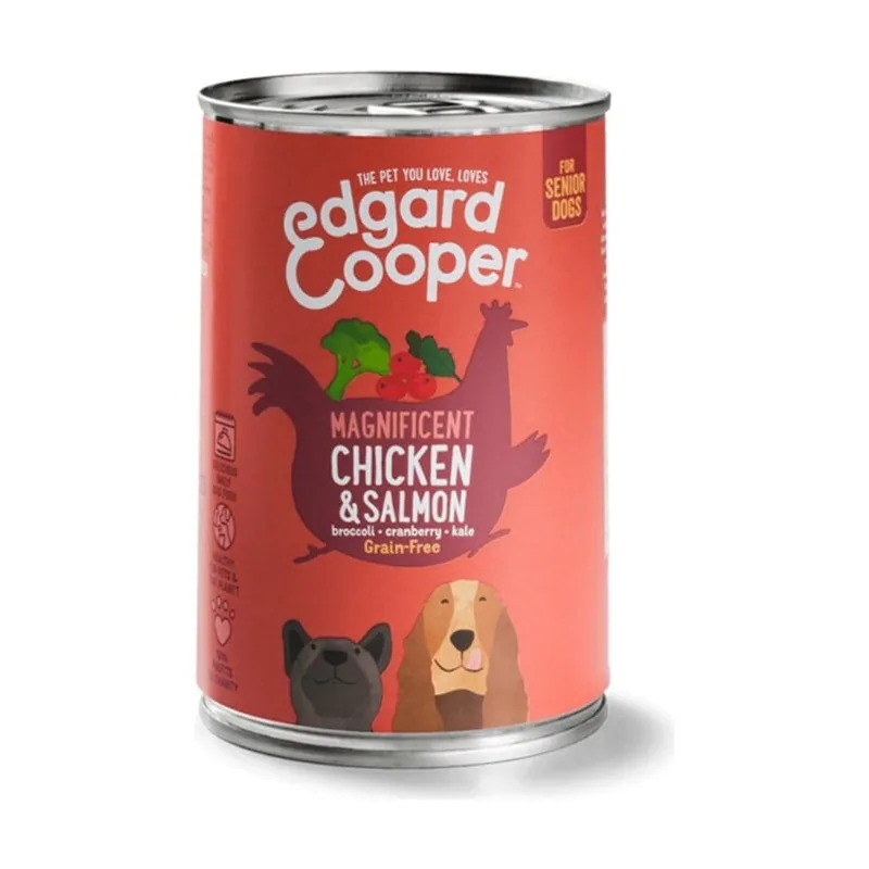Edgard & Cooper 400 g Lata Senior Pollo y Salmón lata