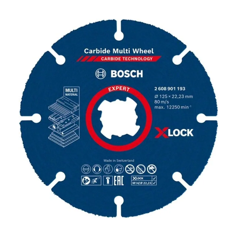 Corte EXPERT Carbide Multi Wheel X-LOCK de 125 mm