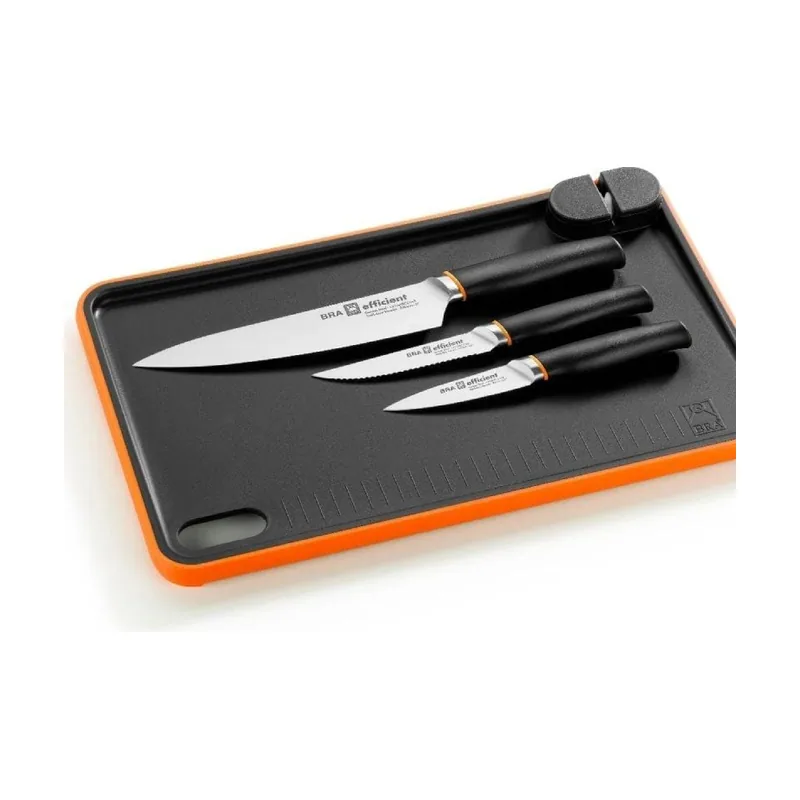 Efficient Set 3 cuchillos Efficient con tabla de cortar