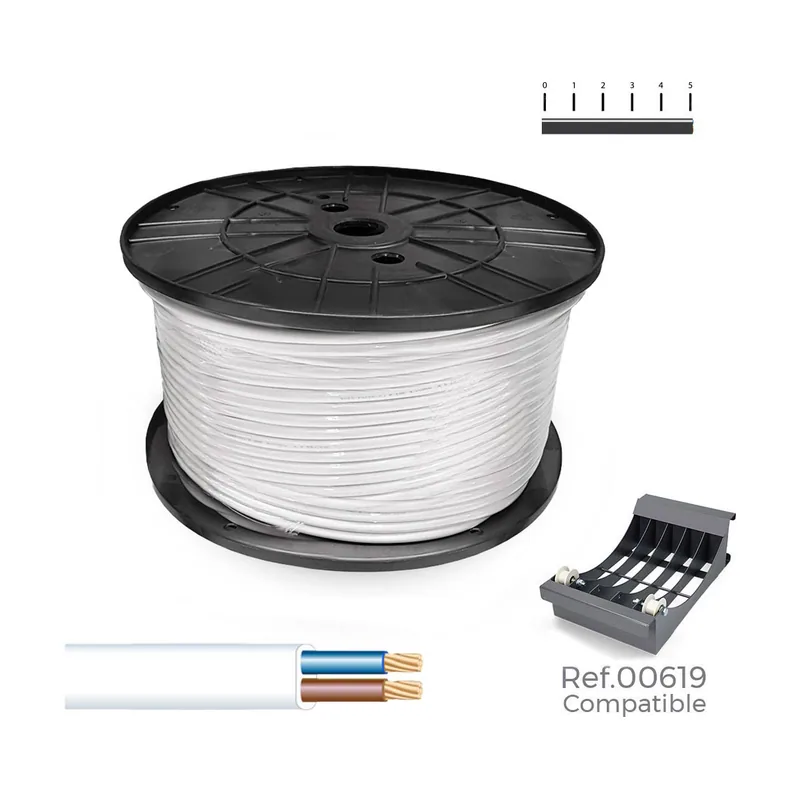 Cable Eléctrico Manguera Blanco 2 x 0,75 mm 400 m h05vvh2-f Bobina