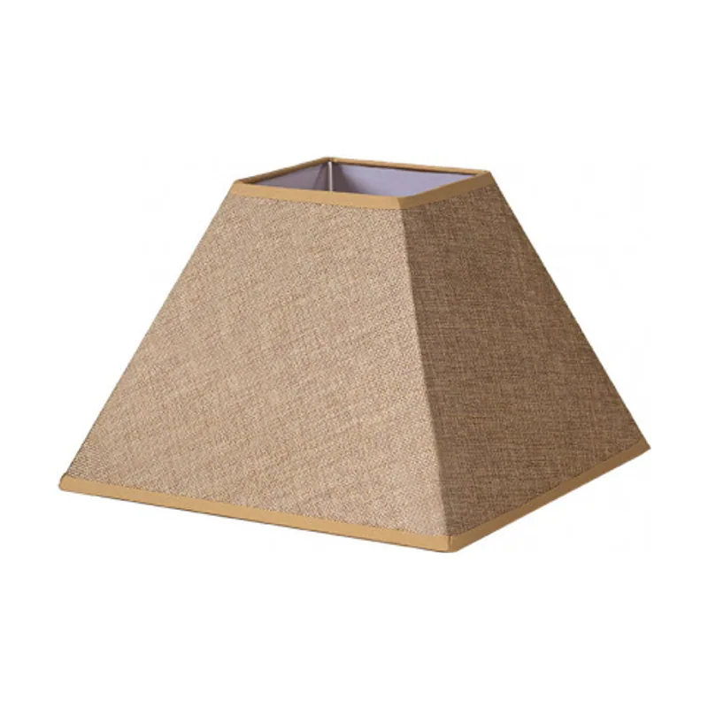 FABRILAMP Pantalla Piramidal E27 Marrón 35x15x25 cm Saco-yute