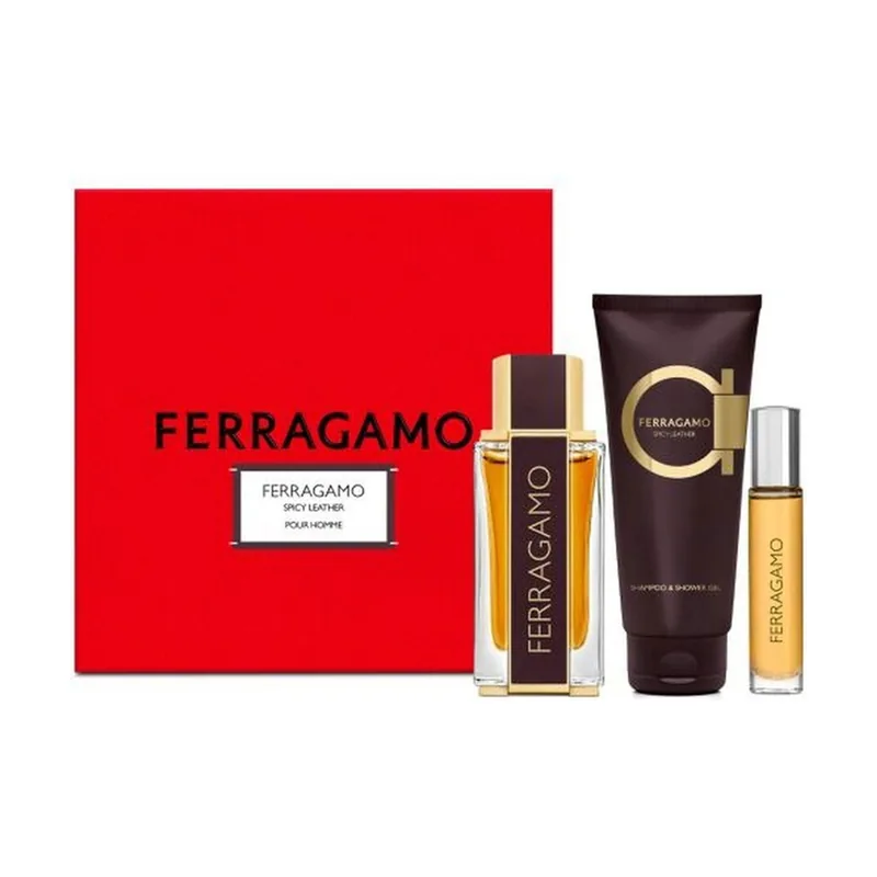 Salvatore Ferragamo Spicy leather eau de parfum + eau de parfum + shower gel