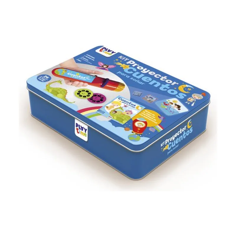 Juego kit proyector cuentos caja metalica