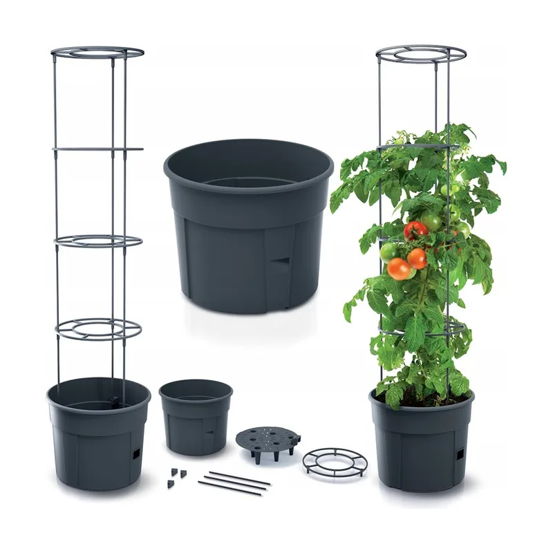 Macetero Tomate Grower de plástico en Antracita Largo x 29,5 Ancho x 23,6-115,2 Alto cm