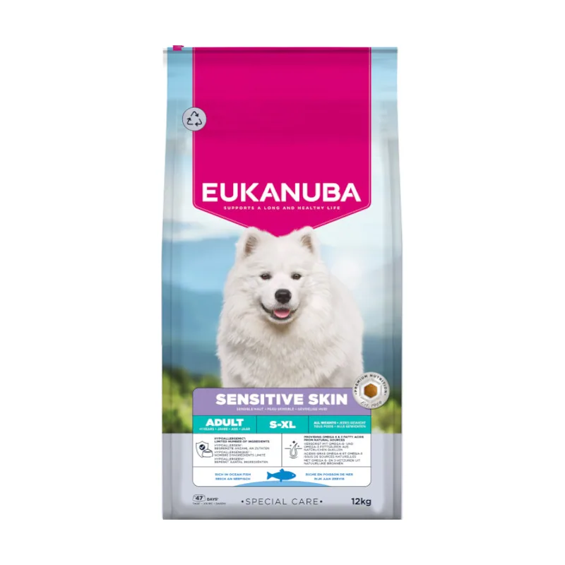Eukanuba 12 kg Adult Daily Care Sensitive Skin pienso