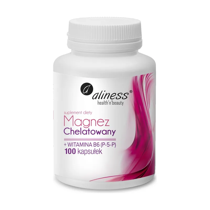 Magnez chelatowany 650 mg + b6 p-5-p x 100 kaps.