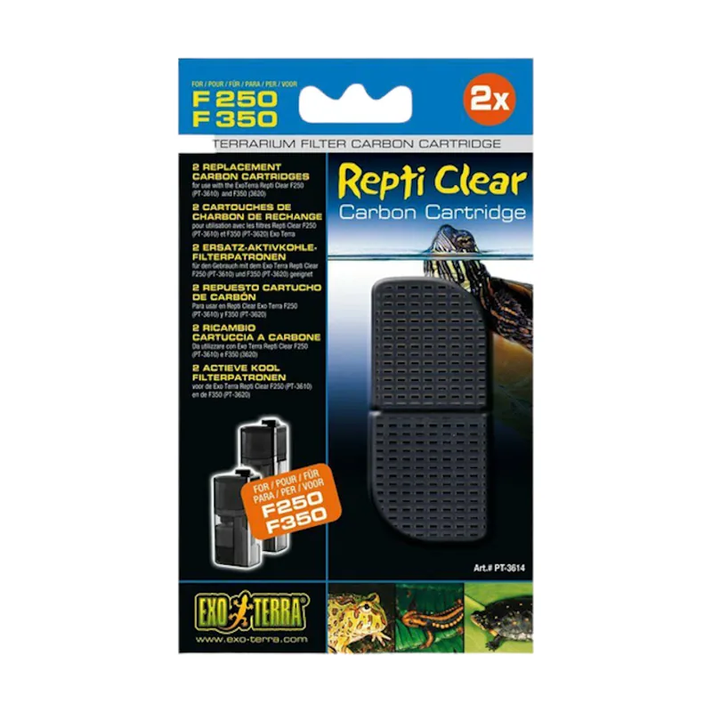 Exo Terra Esponja de Carbón de Recambio filtro Reptil Clear F250/F350 para terrarios