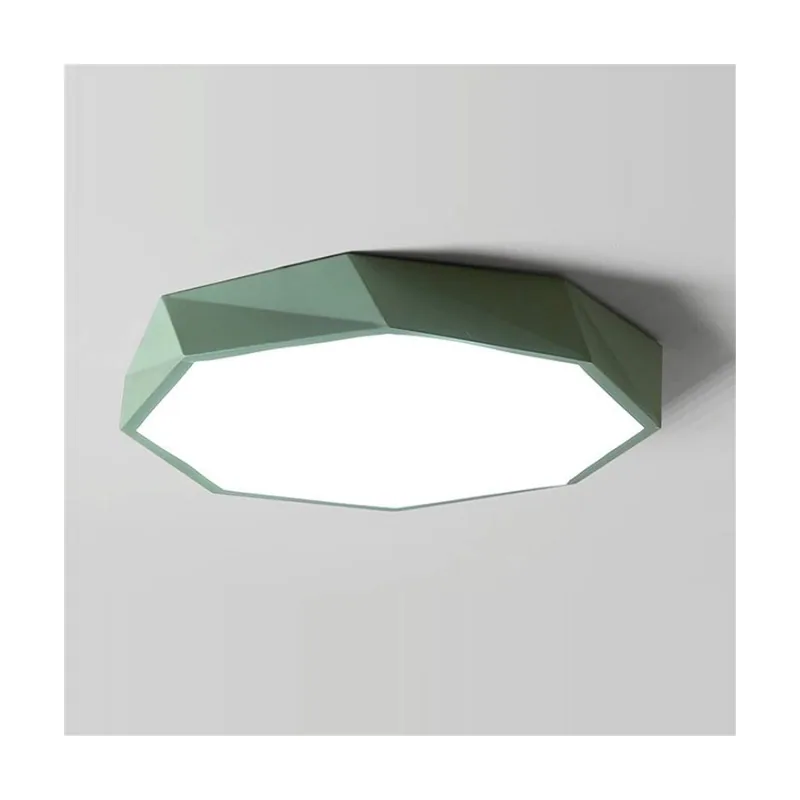 Luz de techo creativa LED verde lámpara moderna minimalista sala estar caliente geometría romántica niños dormitorio Lámparas