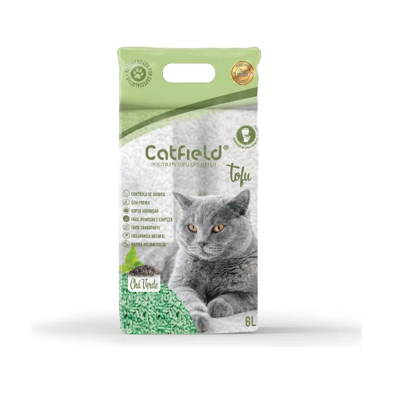 Catfield Arena Soja Aglomerante Chá Verde para gatos