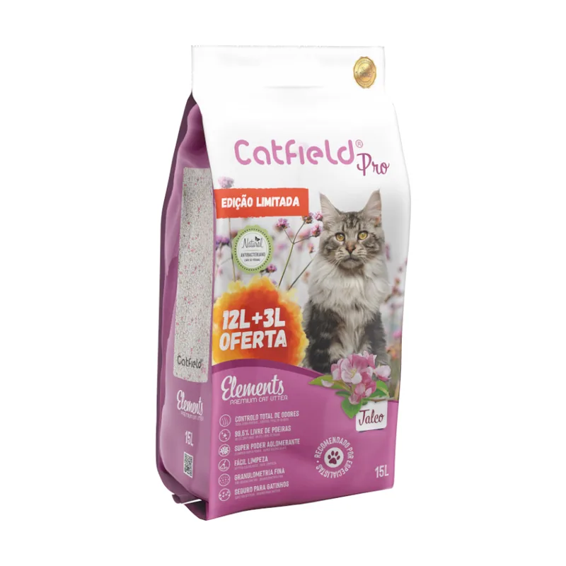 Catfield 12 + 3 L Elements Talco Arena Aglomerante Natural Special Edition para gatos