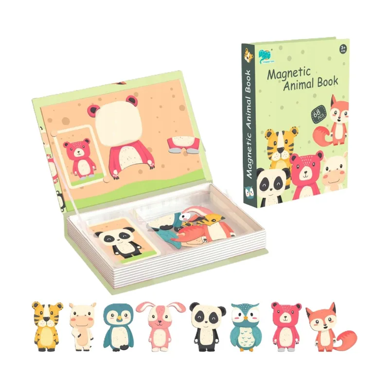 Toys książka układanka magnetyczna puzzle 68 el. zwierzątka