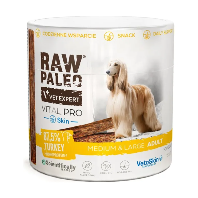 Raw paleo vital pro skin &coat turkey medium large 100g