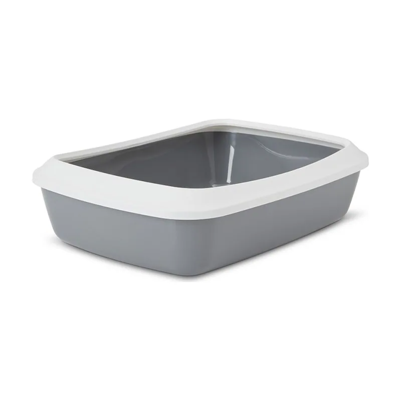 Iriz gato basura bandeja con borde gris 50 x 37 x 14 cm Pack 6