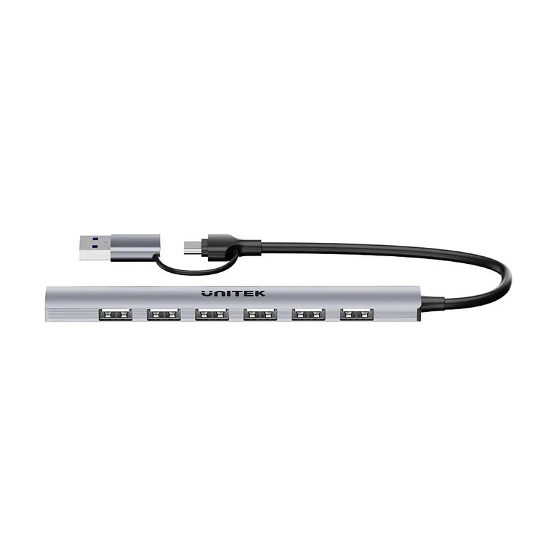 Hub USB-A de 7 puertos velocidad de 5 Gbps.