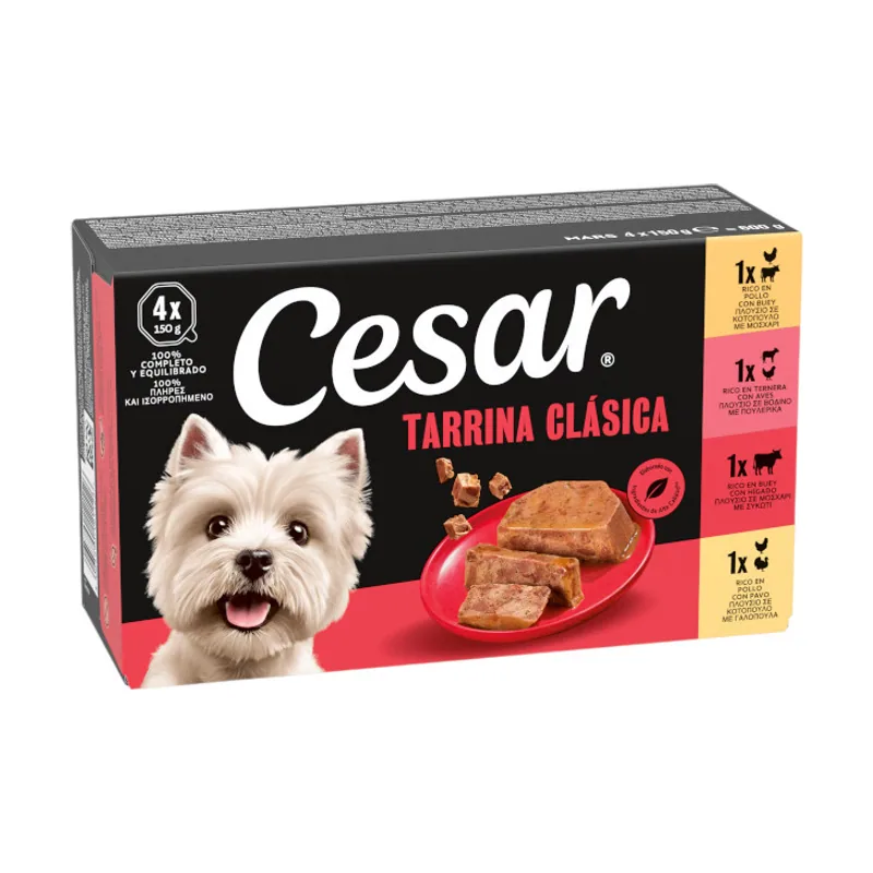 Cesar 4 tarrinas x 150 g Selección Clasicos Tarrina en Paté