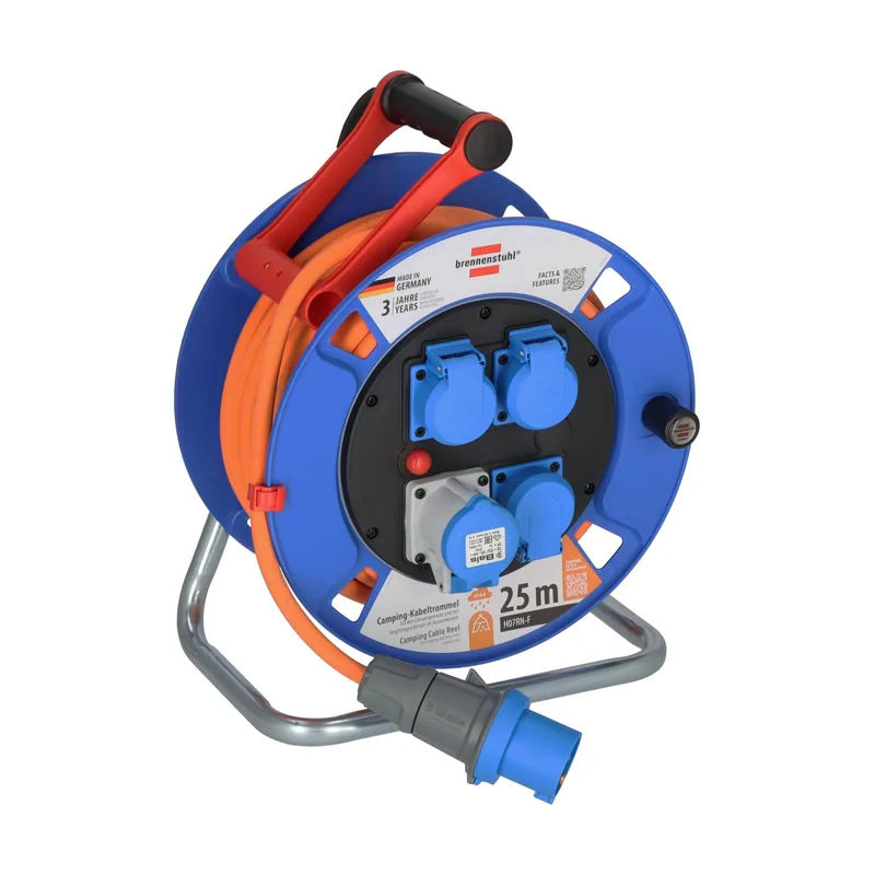 Garant CEE IP44 Carrete de cable de camping CEE Carrete cable 25 m H07RN-F 3G2,5 en Carrete cable para uso permanente al