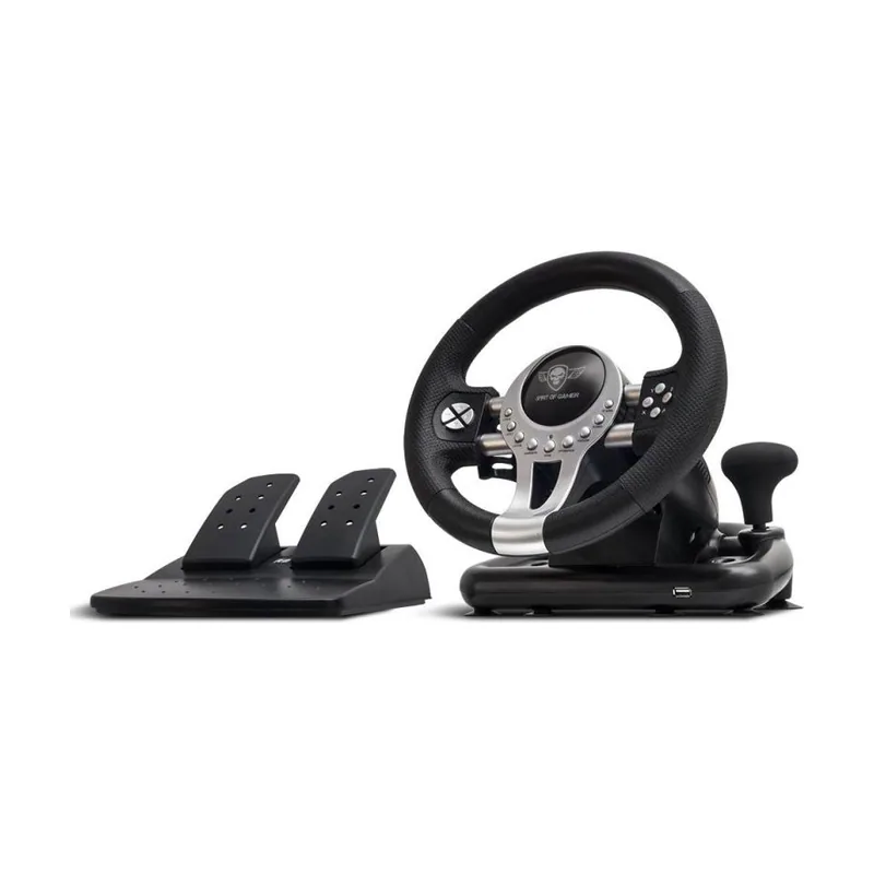 Spirit OF Gamer - RACE WHEEL PRO 2 - Volante De Juego Con Pedales, Palanca De Cambios - Rotación Del Volante - Soporte De Montaje - Motor De Vibración Dual - PS4 / XBOX ONE/PC/SWITCH