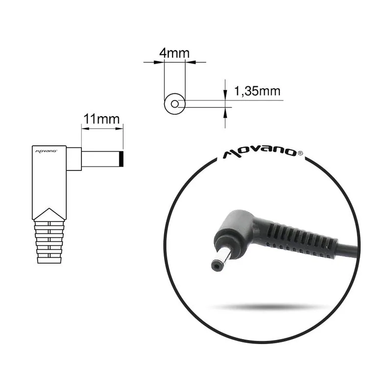 19v 2.37a 4.0x1.35 cargador