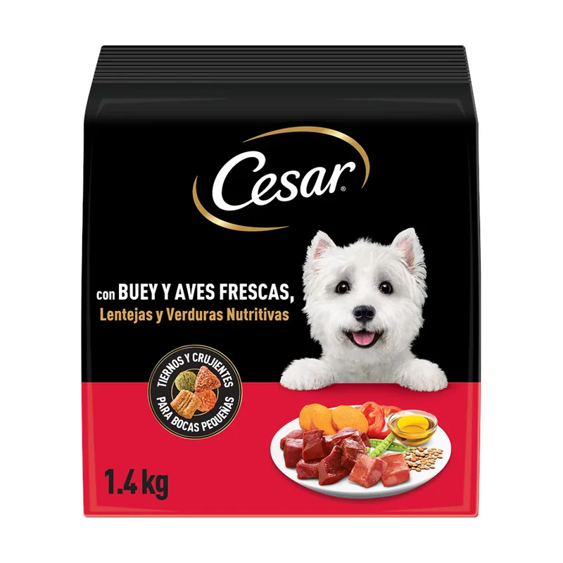 Cesar 1.4 kg Buey y Aves Frescas pienso semihúmedo