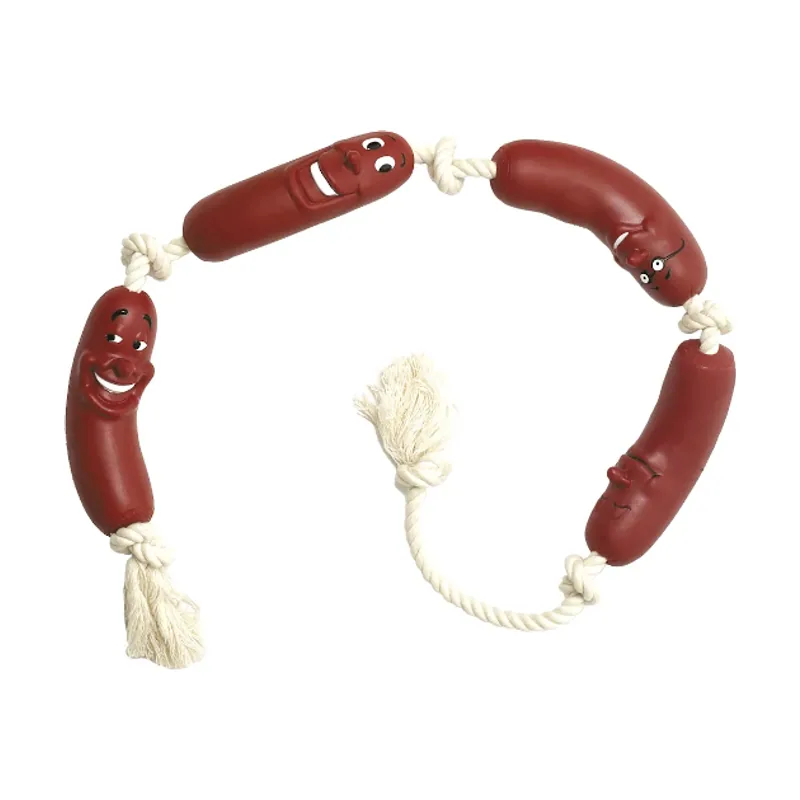 Flamingo Salchichas con cuerda juguete para perros