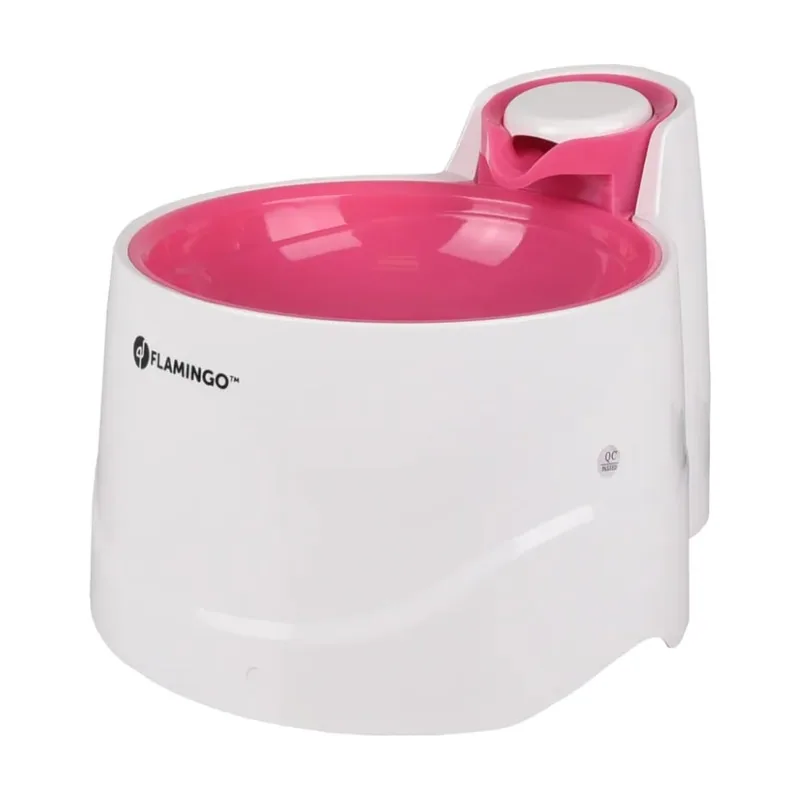 Flamingo Bellagio Bebedero Automático Blanco y Rosa para perros y gatos