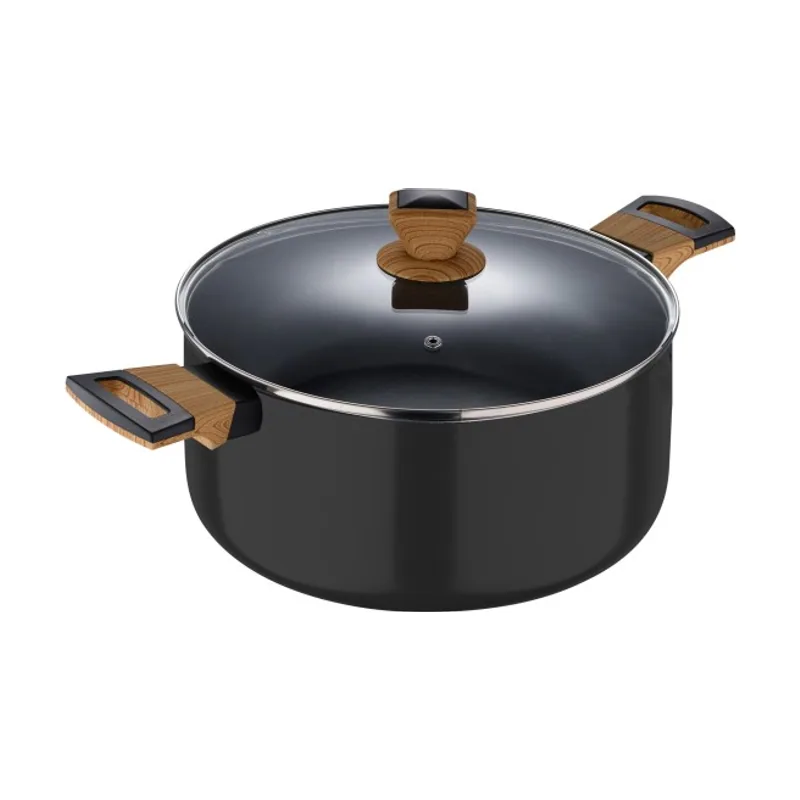 Bergner Bg32037bk Cacerola Con Tapa 28 Cm Aluminio Prensado