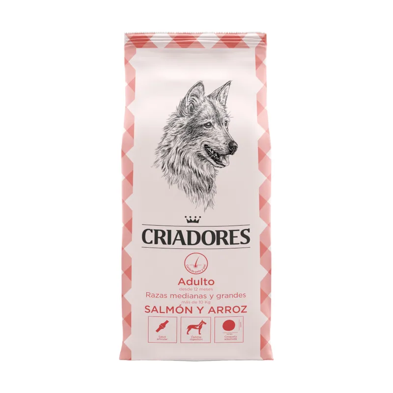 Criadores 3 kg Adulto Salmón y Arroz pienso