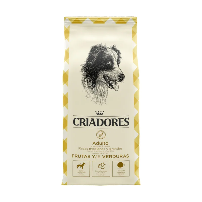 Criadores 15 kg Adulto Frutas y Verduras pienso