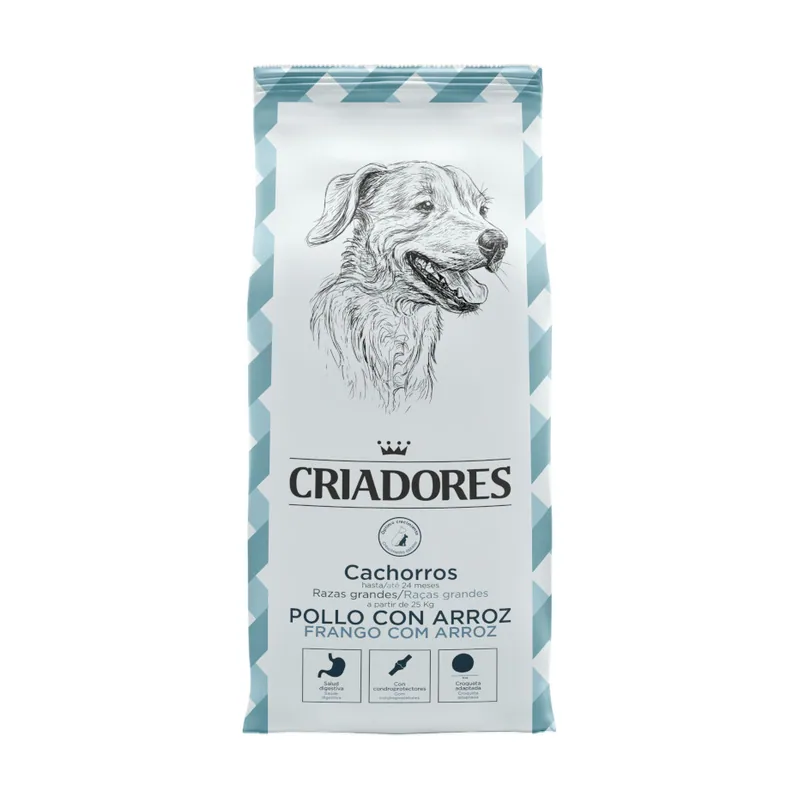 Criadores 15 kg Pollo y Arroz pienso para cachorros de razas grandes