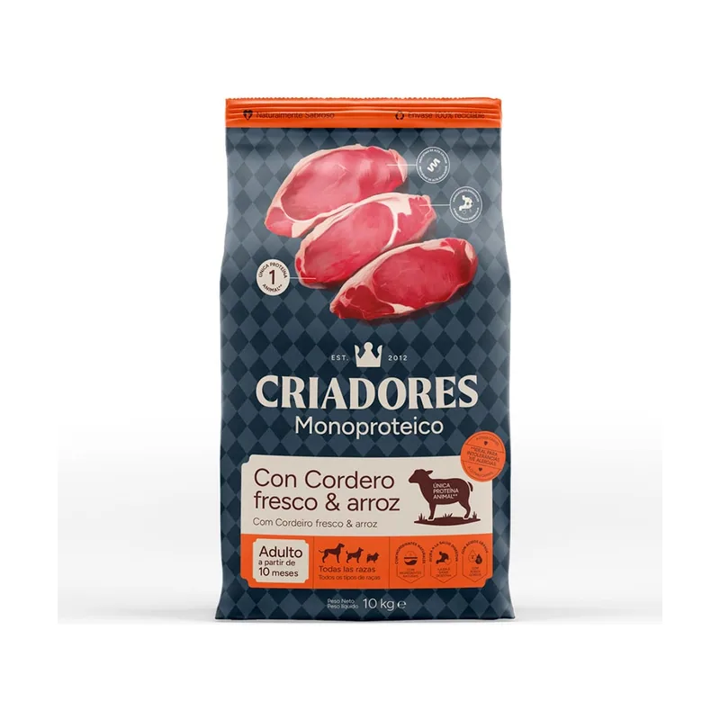 Criadores 10 kg Monoproteico Adulto con Cordero pienso
