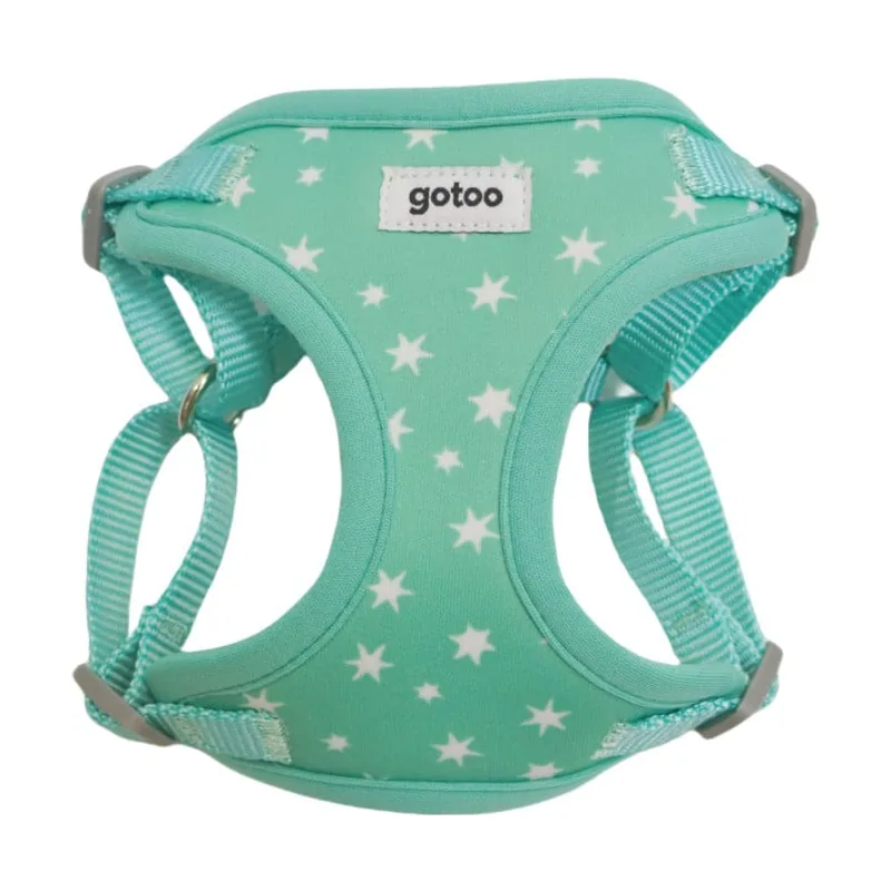 Gotoo Arnés ajustable estampado estrellas verde para cachorros