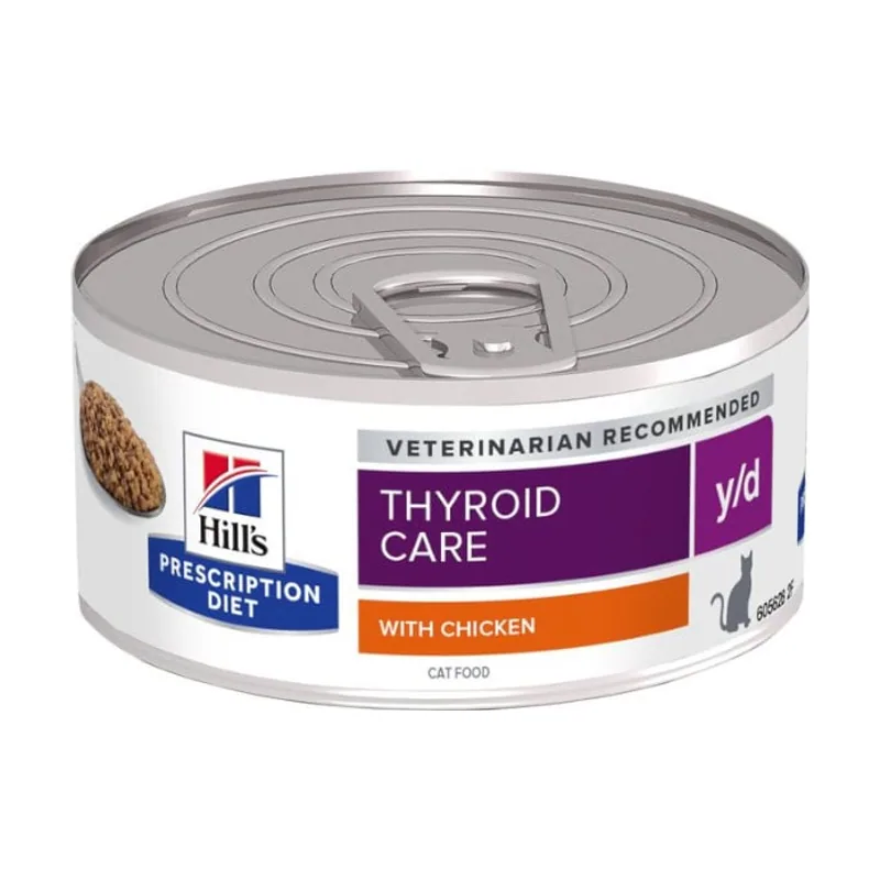 Hill's 156 g Prescription Diet Thyroid Care y/d Pollo lata para gatos