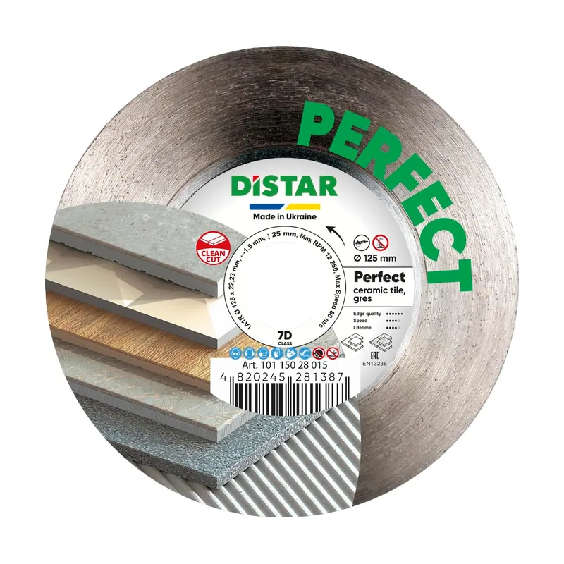 Disco de diamante 1A1R 125 mm Perfect para baldosas de cerámica y gres